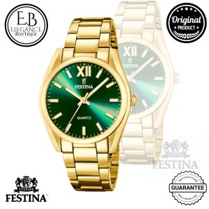 MONTRE FESTINA F20640/9 VERT, BRACELET D’ ACIER INOXYDABLE, FEMME