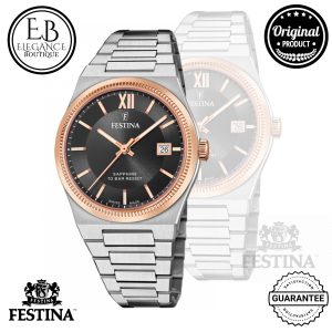 MONTRE FESTINA SWISS SWISS MADE F20036/3 NOIR, BRACELET D’ ACIER INOXYDABLE, HOMME