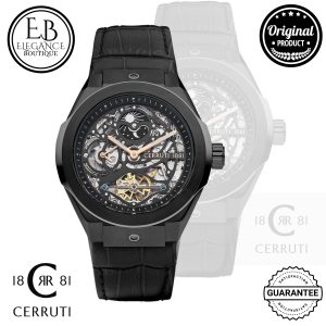 Montre Automatique RUSCELLO - CERRUTI Homme Bracelet Cuir Noir - CIWGE2207203