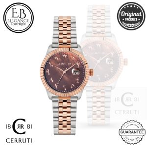 CERRUTI WOMEN’S QUARTZ WATCH, BROWN DIAL